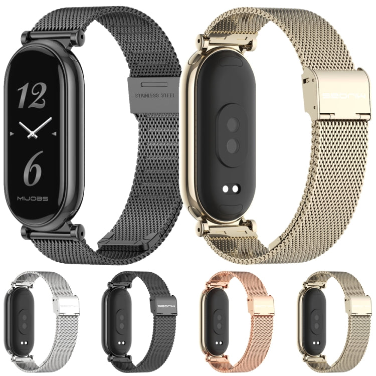 For Xiaomi Smart Band 10 / 9 / 8 Mijobs GT4 Milan Buckle Metal Watch Band(Silver) by MIJOBS