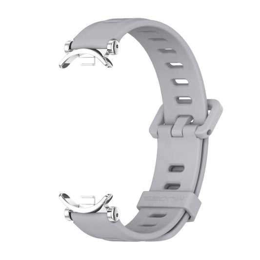 For Xiaomi Smart Band 10 / 9 / 8 Mijobs GT4 Flat Hole Silicone Watch Band(Grey Silver) by MIJOBS