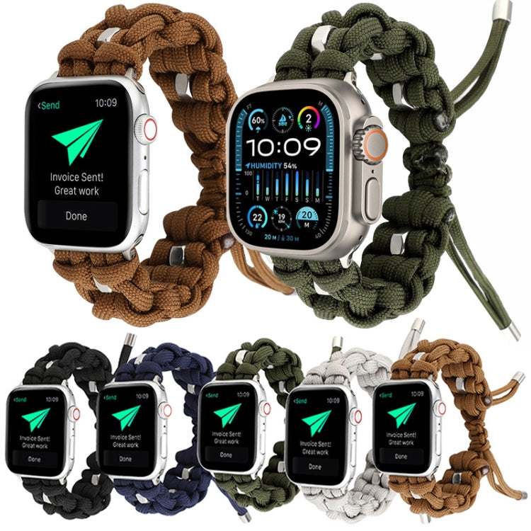 For Apple Watch Ultra 49mm Screw Nut Braided Paracord Watch Band(Blue) by bashfashion
