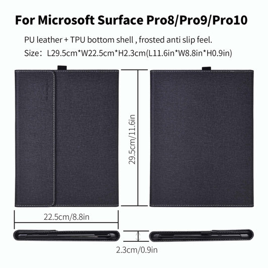 For Microsoft Surface Pro 10 Cloth Texture PC Tablet Protective Case(Black) by bashfashion