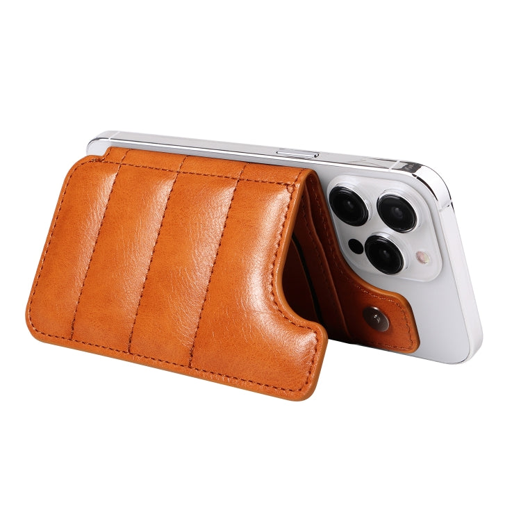 Retro Cow Pattern Sewing Card Bag Mobile Phone Back Sticker(Brown) by bashfashion