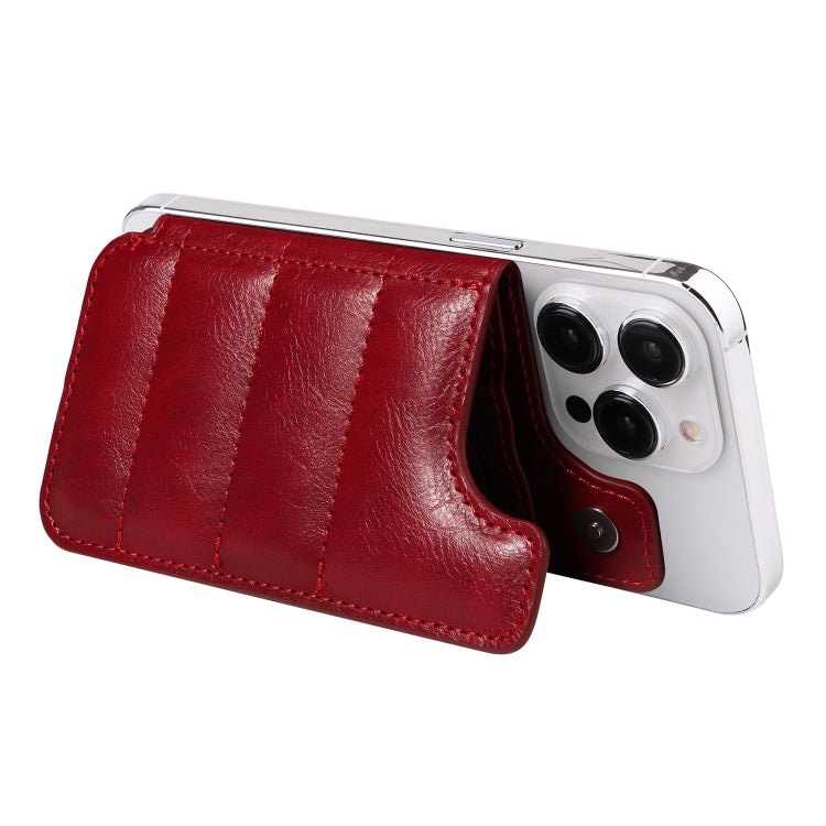 Retro Cow Pattern Sewing Card Bag Mobile Phone Back Sticker(Red) by bashfashion