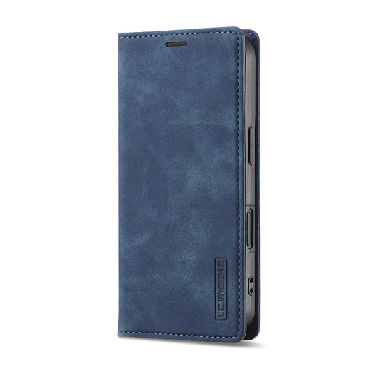 For iPhone 17 LC.IMEEKE Strong Magnetism Microfiber Leather Phone Case(Blue) by LC.IMEEKE