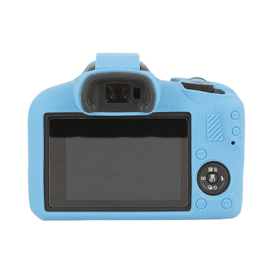 For Canon EOS R100 Litchi Texture Soft Silicone Protective Case(Blue) by bashfashion