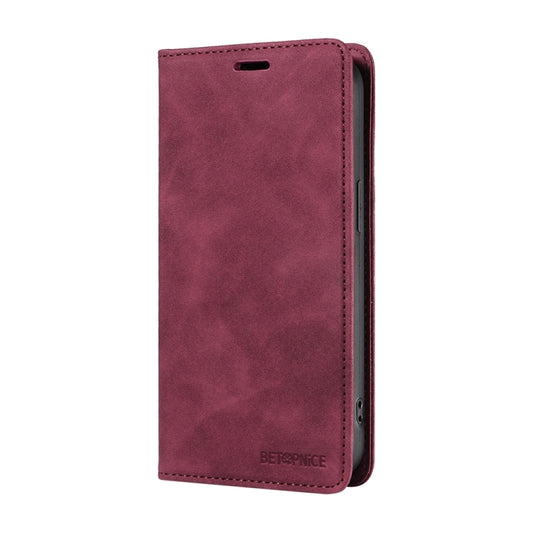For Honor 200 Lite Global BETOPNICE Suction RFID Anti-theft Leather Phone Case(Wine Red) by BETOPNICE