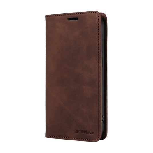 For Honor 200 Lite Global BETOPNICE Suction RFID Anti-theft Leather Phone Case(Brown) by BETOPNICE