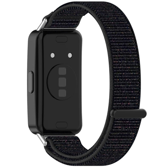 For Huawei Band 10 / 9 / 8 Nylon Loop Hook and Loop Fastener Watch Band(Official Black) by bashfashion