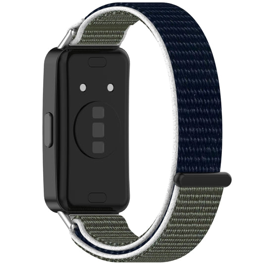 For Huawei Band 10 / 9 / 8 Nylon Loop Hook and Loop Fastener Watch Band(Grey Blue) by bashfashion