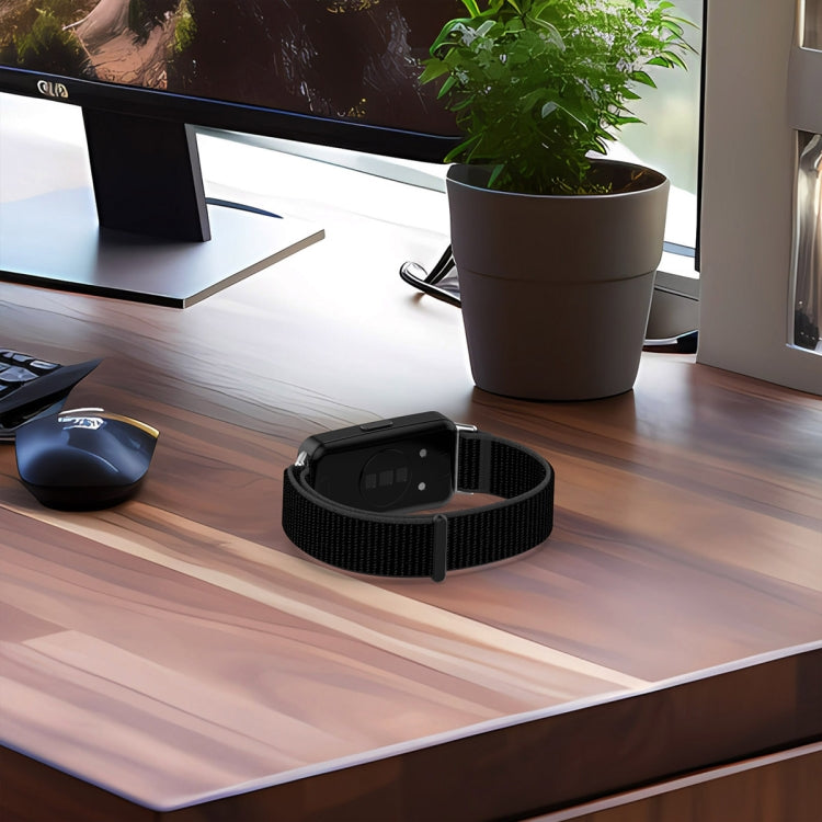 For Huawei Band 10 / 9 / 8 Nylon Loop Hook and Loop Fastener Watch Band(Camel) by bashfashion