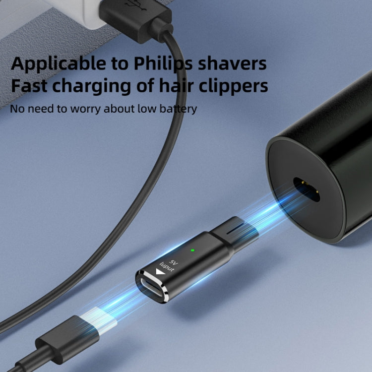 Shaver / Clipper Charging Adapter for Philips, Interface:Type-C to 8V Oval(Grey) by bashfashion