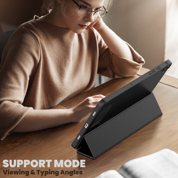 For Samsung Galaxy Tab A11+ / A9+ Carbon Fiber Leather Smart Tablet Case(Black) by bashfashion