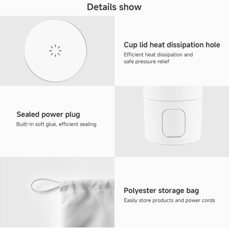 Xiaomi Mijia Smart Portable Electric Heating Cup 2, US Plug(White) by Xiaomi