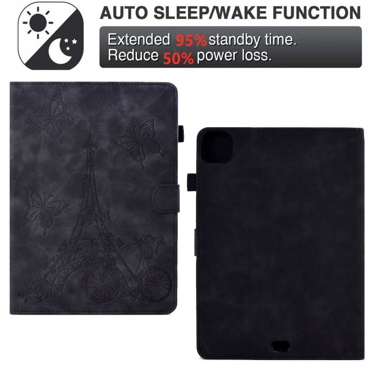 For iPad Pro 11 2025 / 2024 Tower Embossed Leather Smart Tablet Case(Black) by bashfashion