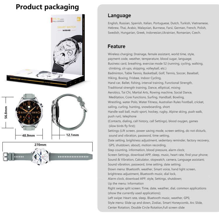 WS-26 1.52 inch IP67 Sport Smart Watch Support Bluetooth Call / Sleep / Blood Oxygen / Heart Rate / Blood Pressure Health Monitor, Leather Strap(Black) by bashfashion