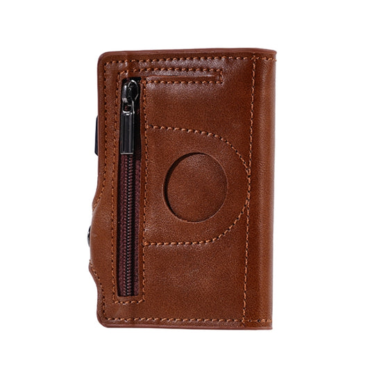 FY2404 RFID Anti-magnetic Double Ear Buckle PU Card Bag(Brown) by bashfashion