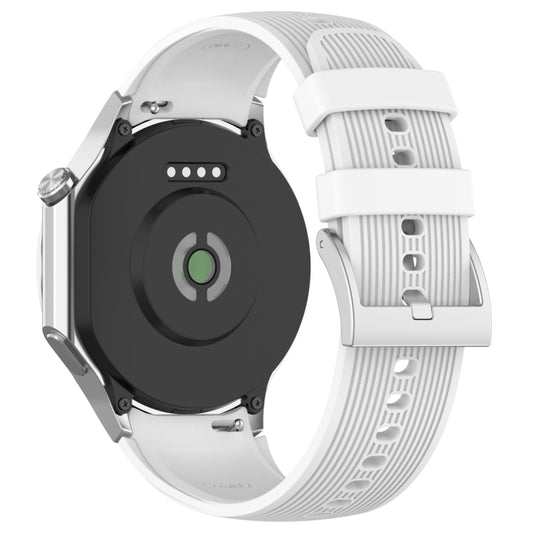 For OPPO Watch X2 Vertical Texture Silicone Watch Band(White) by bashfashion