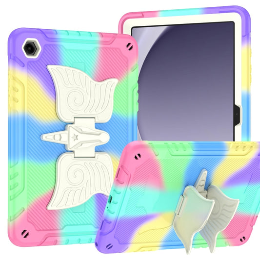 For Samsung Galaxy A9+ Kickstand PC Hybrid Silicone Tablet Case(Colorful Purple) by bashfashion