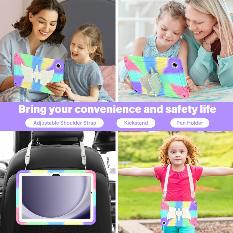 For Samsung Galaxy A9+ Kickstand PC Hybrid Silicone Tablet Case(Colorful Purple) by bashfashion