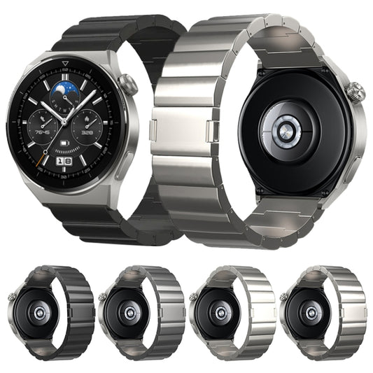 22mm One-Bead Magnetic Buckle Titanium Metal Watch Band(Black) by bashfashion