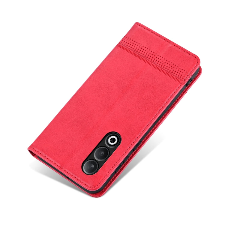 For OnePlus Nord CE4 AZNS Magnetic Calf Texture Flip Leather Phone Case(Red) by AZNS