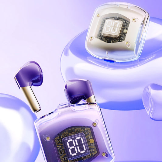 ROCK RAU0766 Bubble Transparent TWS Wireless Bluetooth Earphone with Lanyard(Pink) by ROCK