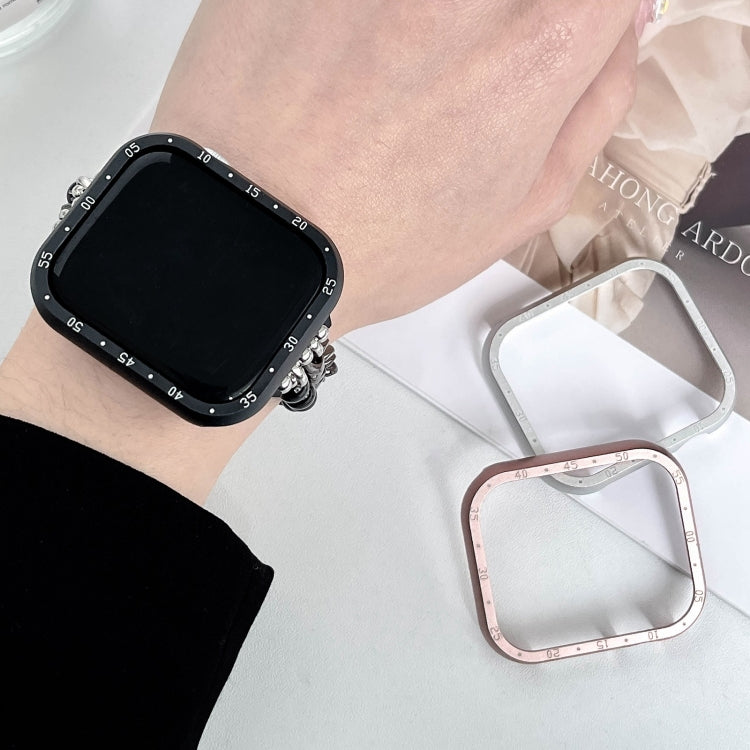 For Apple Watch Series 6 / 5 / 4 / SE 44mm Aluminum Alloy Watch Frame Case(Pink) by bashfashion