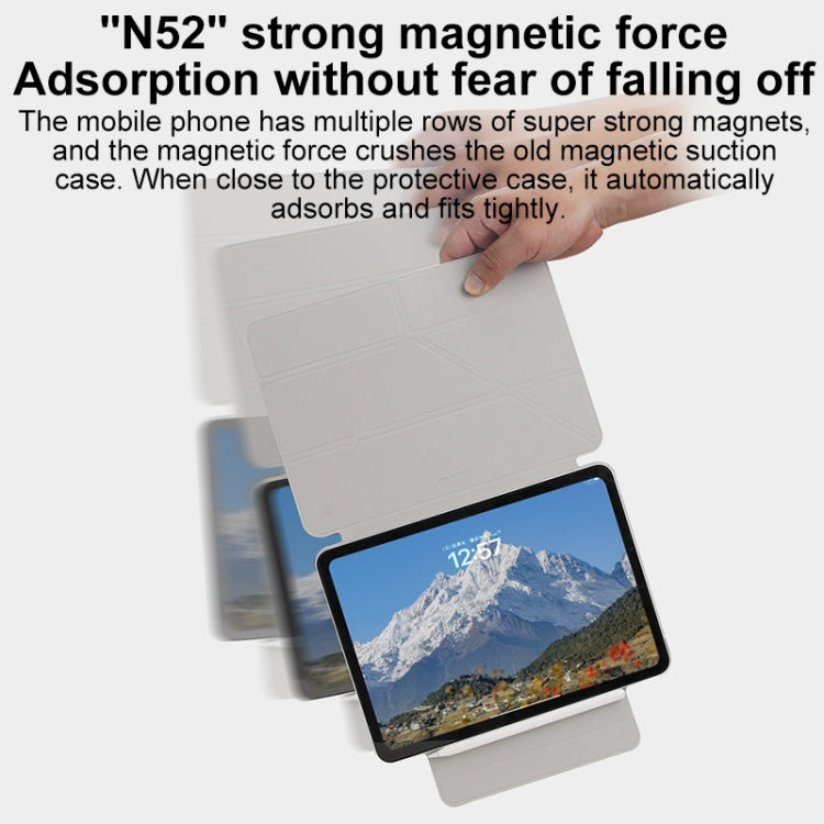 For iPad Pro 12.9 2022 / 2021 / 2020 Y-Shape Double-sided Clip Magnetic Smart Tablet Case(Light Grey) by bashfashion