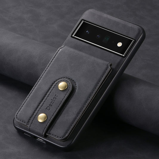 For Google Pixel 6 Pro Denior D14 NK Retro Pattern MagSafe Magnetic Card Holder Leather Phone Case(Black) by Denior