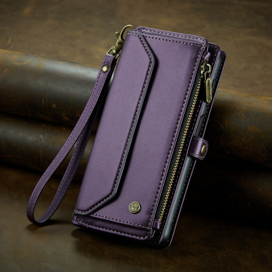 For Samsung Galaxy S23 5G CaseMe C36 Card Slots Zipper Wallet RFID Anti-theft Leather Phone Case(Purple) by CaseMe