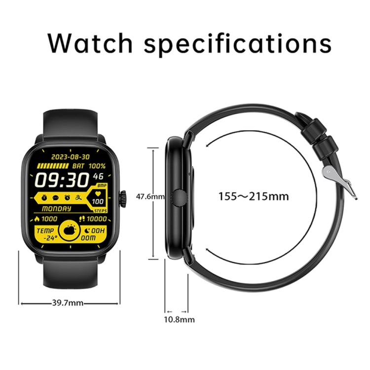 Y80 2.01 inch IPS HD Screen Smart Watch Supports Bluetooth Call / Health Monitoring(Black) by bashfashion