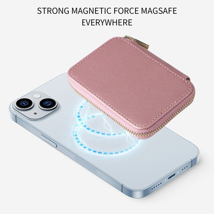 HS-005 MagSafe Magnetic Zipper Card Bag Mobile Phone Back Sticker(Rose Gold) by bashfashion