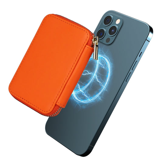 HS-005 MagSafe Magnetic Zipper Card Bag Mobile Phone Back Sticker(Orange) by bashfashion