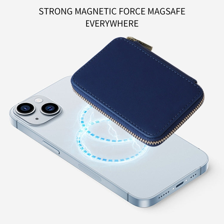 HS-005 MagSafe Magnetic Zipper Card Bag Mobile Phone Back Sticker(Blue) by bashfashion