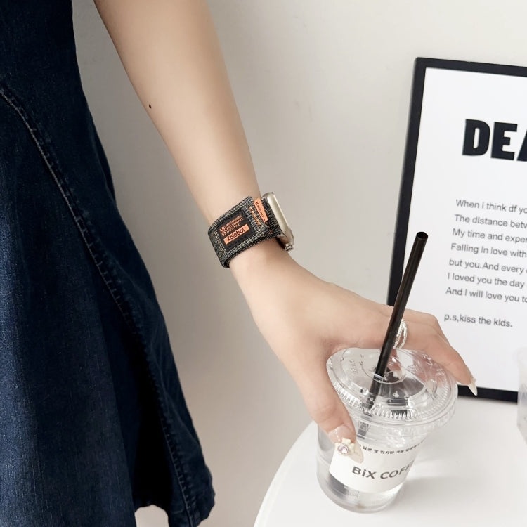 For Apple Watch Series 4 40mm Cowboy Nylon Hook and Loop Fastener Watch Band(Apricot) by bashfashion