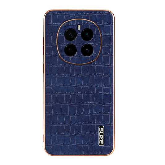 For Honor Magic7 AZNS Electroplated Frame Crocodile Texture Full Coverage Phone Case(Blue) by AZNS