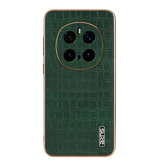 For Honor Magic7 Pro AZNS Electroplated Frame Crocodile Texture Full Coverage Phone Case(Green) by AZNS