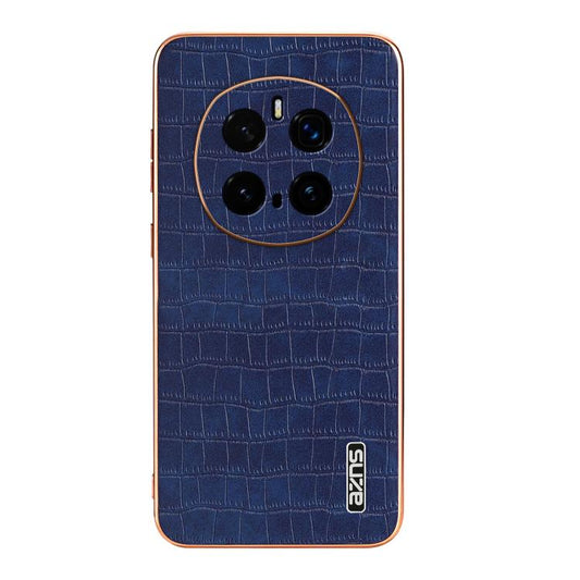 For Honor Magic7 Pro AZNS Electroplated Frame Crocodile Texture Full Coverage Phone Case(Blue) by AZNS