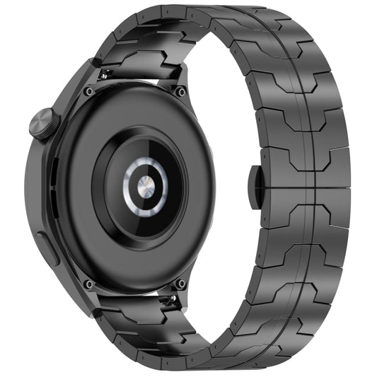 22mm Butterfly Buckle Titanium Alloy Watch Band(Black) by bashfashion