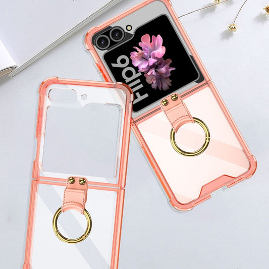 For Samsung Galaxy Z Flip6 / Flip7 FE GKK Airbag Ring Full Coverage Phone Case with Tempered Film(Orange) by GKK