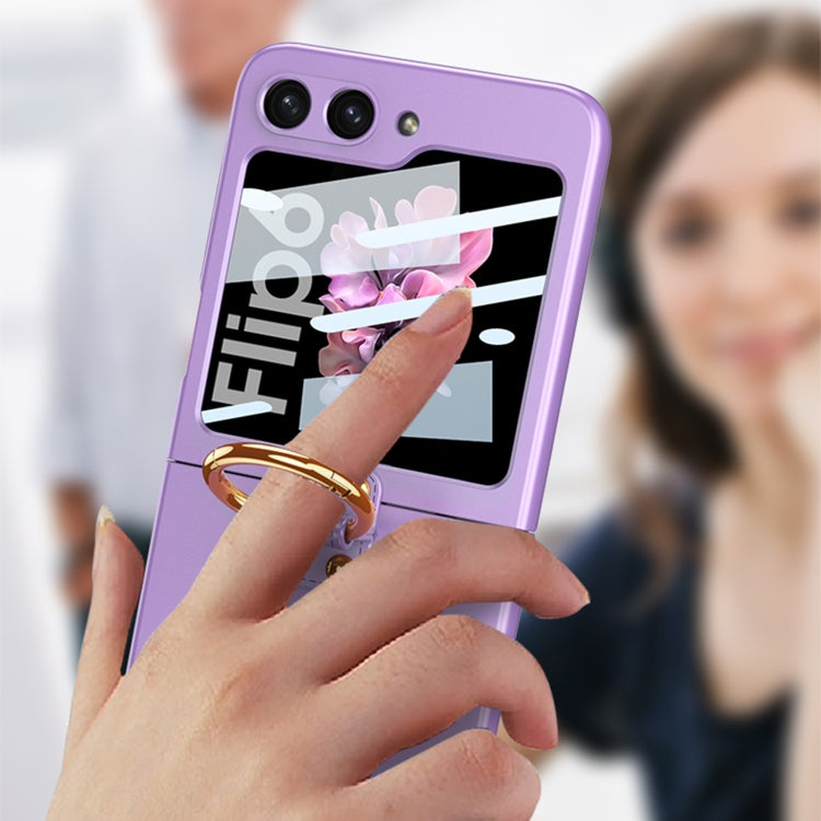 For Samsung Galaxy Z Flip6 / Flip7 FE GKK Integrated Ultra-thin PC Full Coverage Phone Case with Ring Holder(Dark Night Green) by GKK