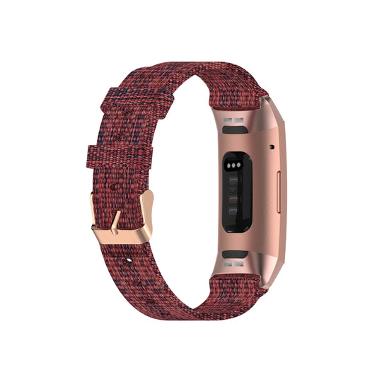 For Fitbit Charge 4 / Charge 3 / Charge3 SE Braided Nylon Watch Band Plastic Head, Size: Free Size(Red) by bashfashion