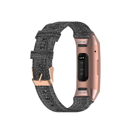 For Fitbit Charge 4 / Charge 3 / Charge3 SE Braided Nylon Watch Band Plastic Head, Size: Free Size(Dark Gray) by bashfashion