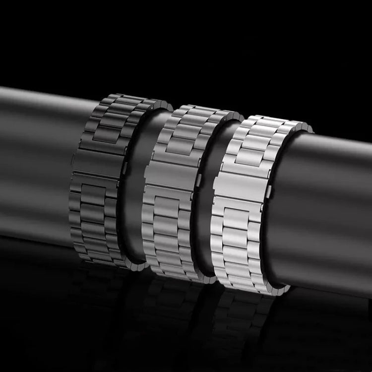 For Apple Watch Series 3 38mm 3-Bead Flat Buckle Titanium Alloy Watch Band(Silver) by bashfashion