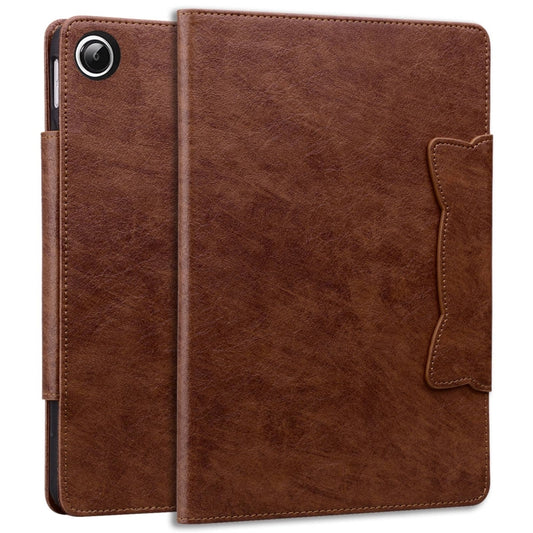 For Samsung Galaxy Tab A8 10.5 Cat Buckle Leather Smart Tablet Case(Brown) by bashfashion