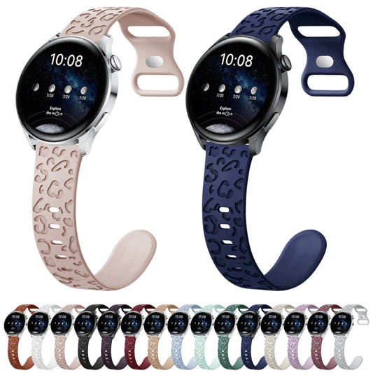 22mm Concave Leopard Print Butterfly 8-shaped Buckle Silicone Watch Band(Light Blue) by bashfashion