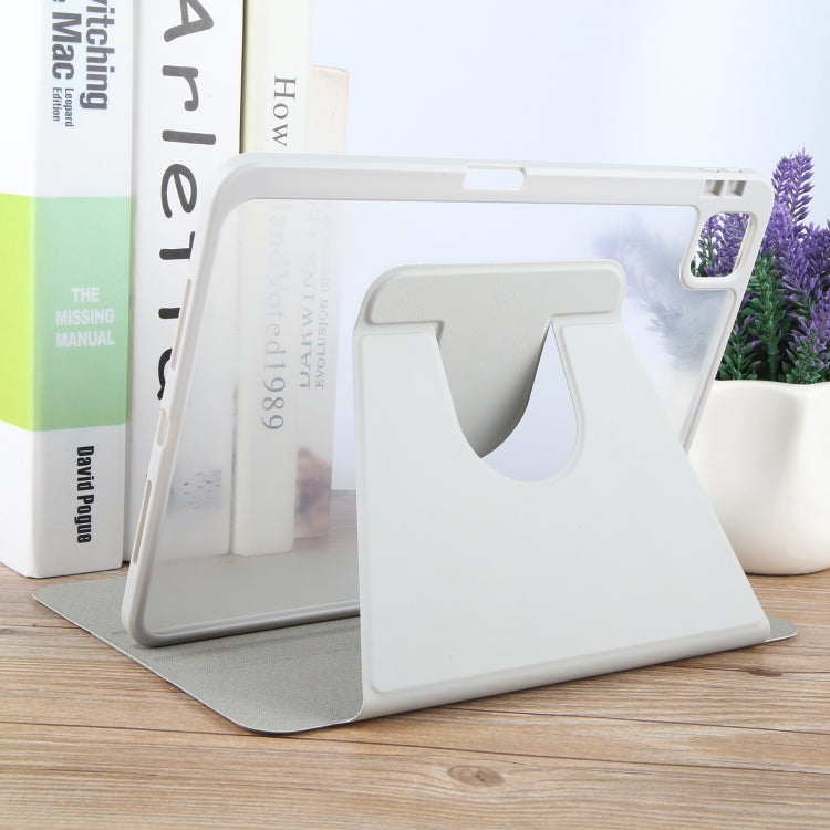 For iPad 2025 / 2022 GEBEI Acrylic TPU 3-folding Rotating Smart Tablet Leather Case withh Pen Slot(Grey) by GEBEI