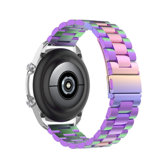 For Galaxy Watch 3 45mm 3-Beads Stainless Steel Watch Band with Screwdriver & Ears, Size: 22mm(Colorful) by bashfashion