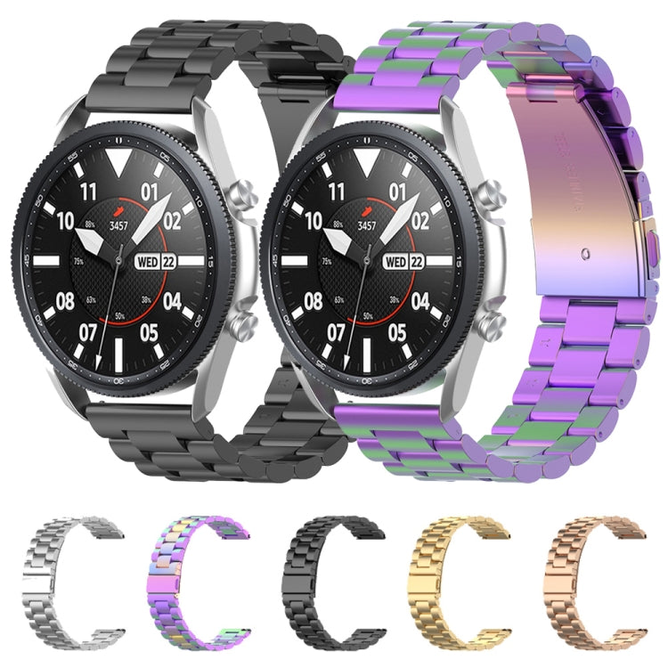 For Galaxy Watch 3 45mm 3-Beads Stainless Steel Watch Band with Screwdriver & Ears, Size: 22mm(Silver) by bashfashion