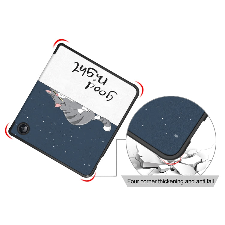 For Kobo Libra Colour 2024 Solid Color Deformation TPU Leather Smart Tablet Case(Lazy Cat) by bashfashion