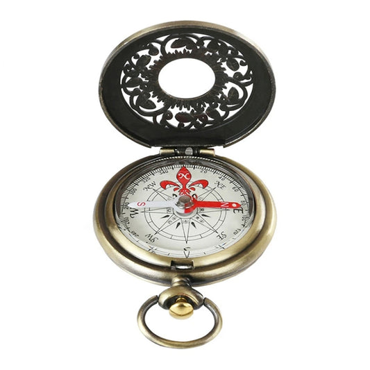 Nisa J35B Retro Pocket Watch Hollow Flip Compass by bashfashion